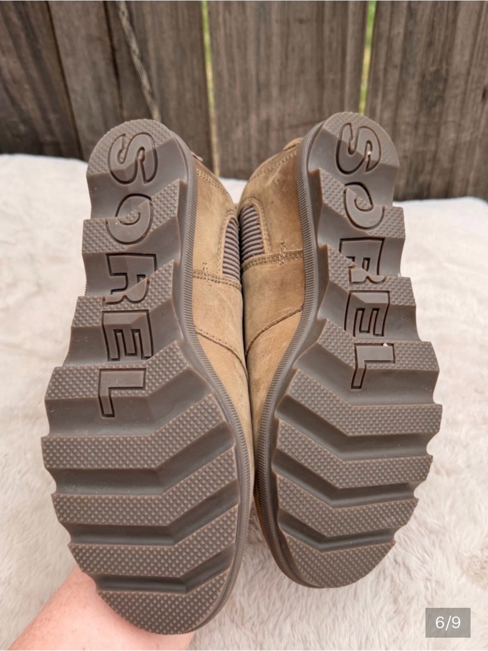 Sorel Joan Of Arctic Wedge Chelsea Boots Tan Size 8.5 - Picture 6 of 9